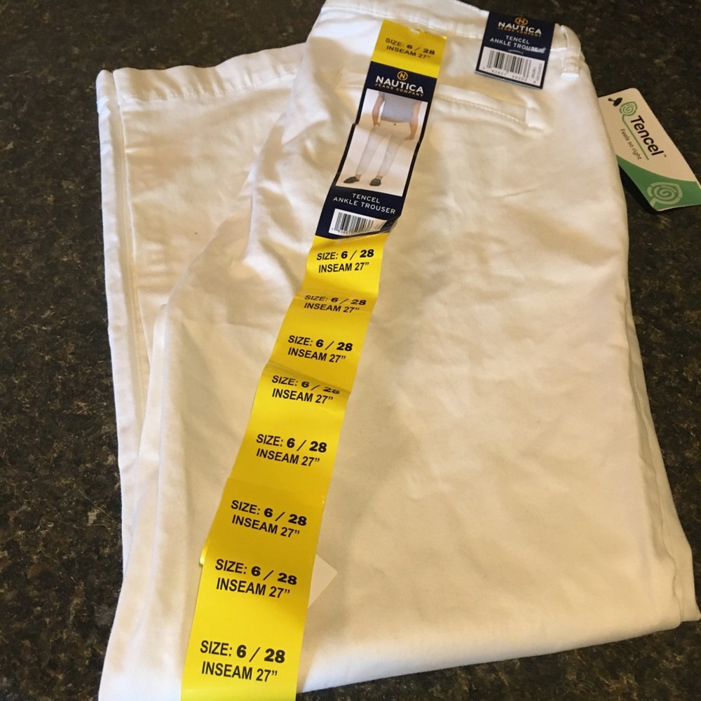 Nautica white size 6/28 Ankle Pants, Jeans NWT - Picture 5 of 8